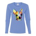 thumbnail image 2 of Wild Bobby, Dean Russo Colorful Chihuahua Dog Lover Women Graphic Long Sleeve Tee, Light Blue, Medium, 2 of 5