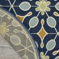 thumbnail image 6 of Nourison Caribbean Indoor/Outdoor Retro Floral Navy 4' x ROUND Area Rug, (4' Round), 6 of 10