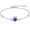 Sept-Sapphire Blue, variant on Claddagh Birthstone Link Bracelet 925 Sterling Silver Celtic Knot Claddagh with Heart Cut Gemstone Adjustable Bracelet for Women