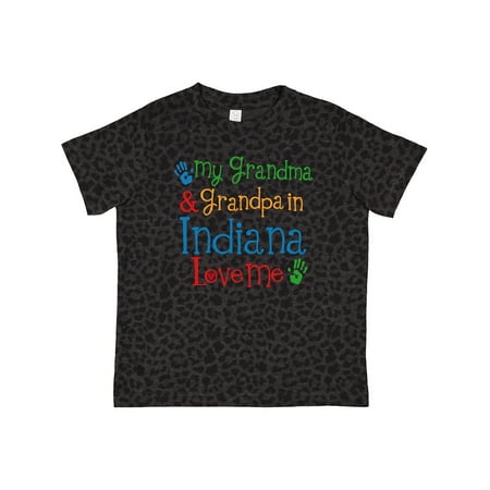 

Inktastic Indiana Grandma Grandpa Loves Me Gift Toddler Boy or Toddler Girl T-Shirt