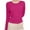 Hot Pink, variant on Gyexs Women Long Sleeve Button Up Ribbed Knit Crop Cardigan Y2K Slim Fit Round Neck Sweater Tshirt Fall Going Out Tops (Army Green, Size XL)