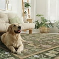 thumbnail image 4 of FULIE Living Room Rug Boho Area Rug Non Slip Floral Vintage Low Pile Large Rugs for Bedroom,Kids Playroom,5'x8',Coffee, 4 of 7