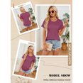 thumbnail image 7 of Nlife Women's Crew Neck Short Sleeve Textured Yoke T-Shirt, 7 of 7
