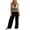 Black, variant on Guluxicc 2 Piece Women's Outfit Sets Linen V Neck Stripe Tank Tops High Waist Pleated Wide Leg Pants Outfits for Summer Casual Wear