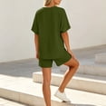 thumbnail image 6 of Miqool Two Piece Short Sets for Women Casual Summer Outfits Short Sleeve Crew Neck with Pockets Lounge Matching Set, 6 of 9