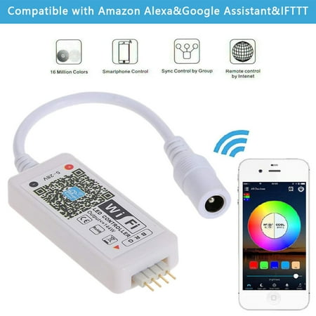 

CHEEPUM Smart Home Devices Mini 5-28V WiFi LED RGB ControllerStrip Light Smartphone For Home Alexa
