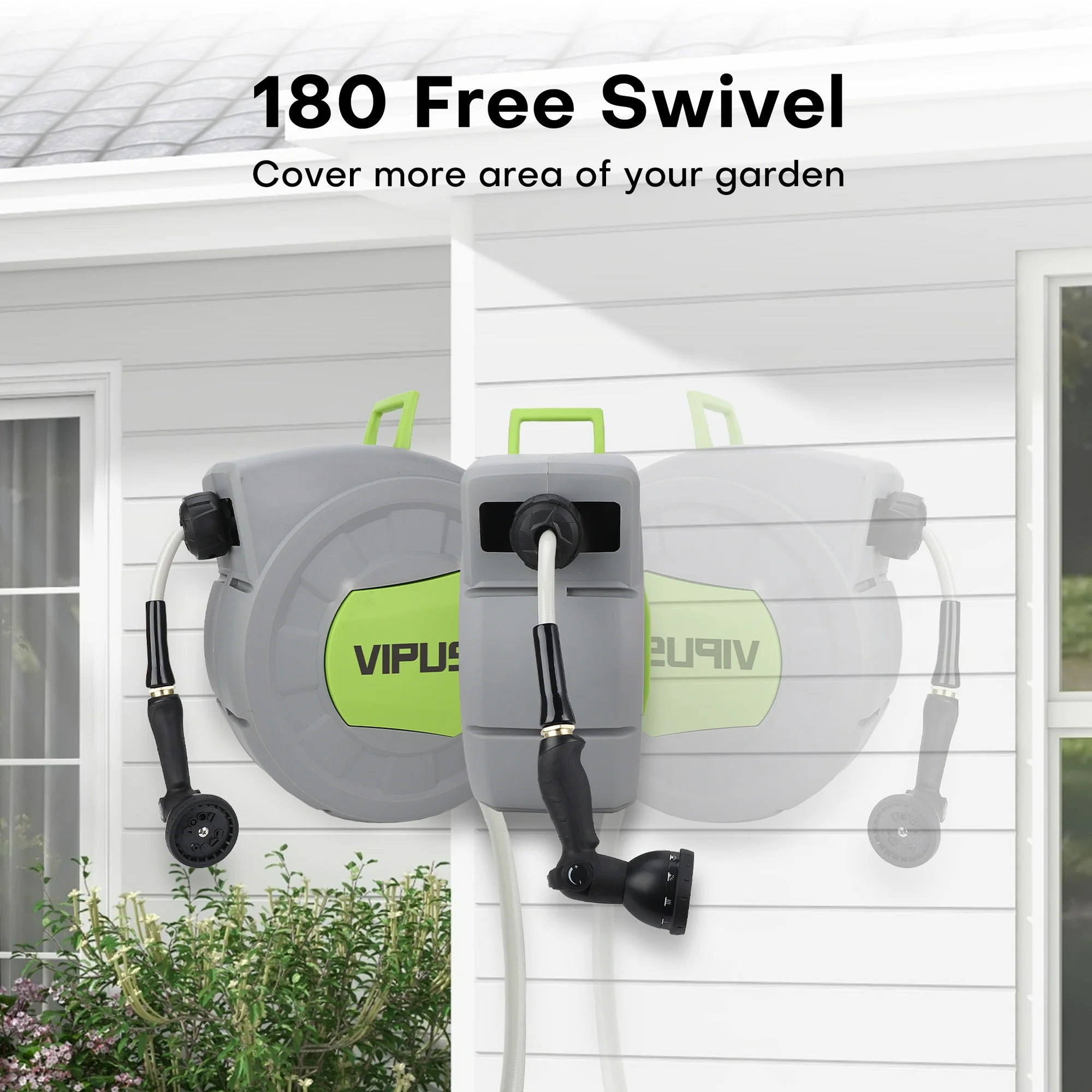 Vipuse Retractable Garden Hose Reel, 100 ft photo 6
