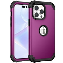 for iPhone 16 Pro Case, Slim Dual Layer 3 in 1 Heavy Duty Protection Hybrid Hard PC Soft Silicone Rugged Bumper Anti Slip Full-Body Protective Cases for iPhone 16 Pro, Purple