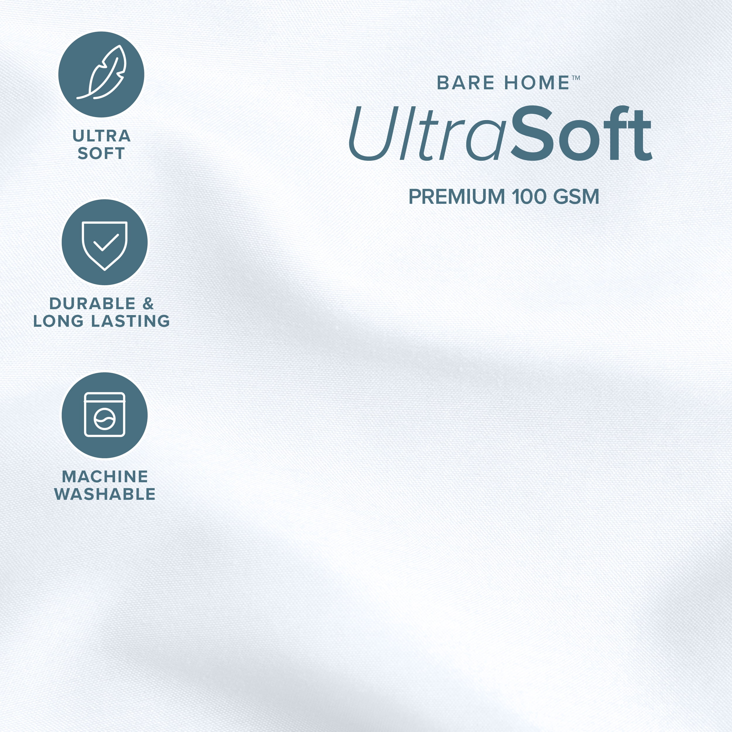Bare Home Down Alternative Comforter Set - 3-Pieces - All Seasons - Super King, White
