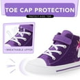 thumbnail image 4 of FUNCOO PLUS Toddler Kids Sneakers Girls High Top Canvas Shoes, Purple, Size 12, 4 of 5