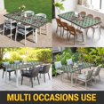 thumbnail image 5 of Farmhouse Flowers Table Cloths for 4 Foot Rectangle Tables, Ethnic Retro Abstract Pattern Lattice Patio Waterproof Elastic Fitted Tablecloths, Washable Rectangular Table Cover for Camping, 5 of 8