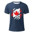 thumbnail image 4 of Chandail Canada Homme Fête du Canada Drapeau Manches Courtes T-Shirt Feuille d'Érable Hauts Col Rond Chandail de Golf Canada, 4 of 4
