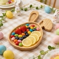 thumbnail image 4 of 1/2 Pack Rabbit Serving Wood Trays Cute Wooden Serving Trays Party Supplies Dish Easter Egg-Shaped Plate Easter Day Table Tray Snacks Dish for Housewarming Party Spring Rustic Decoration, 4 of 6