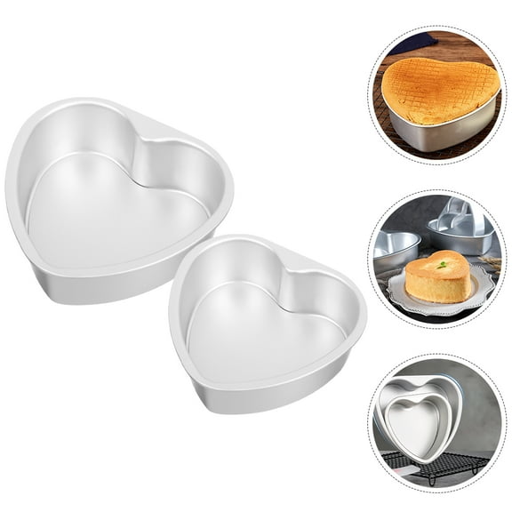 HAMPPLIES 2Pcs Heart Shaped Bakeware Removable Bottom for Celebrations