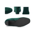 thumbnail image 2 of BLISSFUL STEP Women's Ankle Boots Round Toe Chunky Heels Side Zip Velvet Booties Green 6, 2 of 6