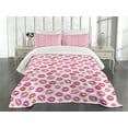 thumbnail image 3 of Ambesonne Lips Quilted Bedspread Set 3 Pcs, Pink and Red Romantic Kisses, Queen Size, Multicolor, 3 of 5
