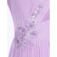 thumbnail image 7 of TiaoBug Women's Flower Lyrical Dance Costume High Low Modern Contemporary Dance Dress Dancewear Light Purple L, 7 of 7