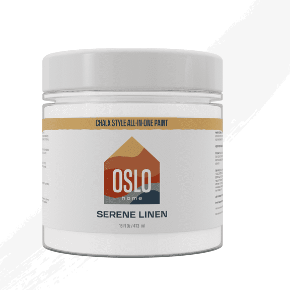 Oslo Home Chalk Style All In One Paint, Off White (Serene Linen), Pint(16oz), Matte, no Sanding or Priming, for Furniture, Home Decor
