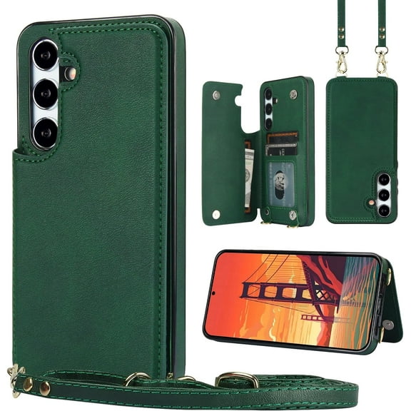 REQO for Samsung Galaxy S24 Ultra Wallet Case with Credit Card Holder RFID Blocking, Fold Premium Leather Magnetic Clasp Kickstand Heavy Duty Protective Cover