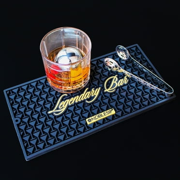 Bar Mat - Legendary Bar by NOBLESIP, for professional bartenders and home bar cocktail enthusiasts - Fits most bars. Valentine's Day gift for cocktail lovers