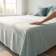 thumbnail image 5 of Unique Bargains Microfiber Gauze Bed Sheet Breathable Flat Sheet Light Blue 63"x91", 5 of 5