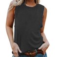 thumbnail image 2 of Tittly Vest for Women Tank Tops Women's Summer Sleeveless Tank Top Loose Fit Casual Crew Neck T Shirts Basic Tee Tops Vest Tops for Women Womens Tops Dark Gray XXL, 2 of 5