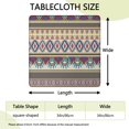 thumbnail image 2 of Blue Boho Tribal Masks and Diamonds Pattern Square Fitted Tablecloth with Elastic Edge,Square Table Cover,Washable Elastic Table Cover for Home Kitchen Party Decor 34"x34", 2 of 6