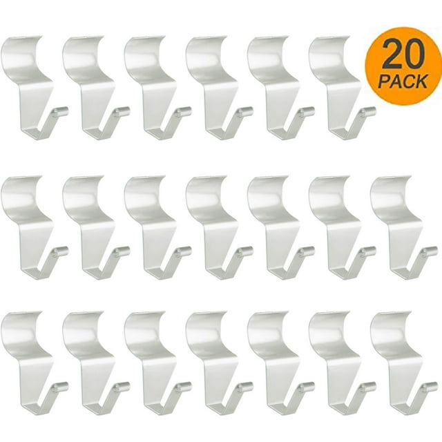 Crochets de Revêtement en Vinyle, Clips de Suspension en Acier Inoxydable, Installation Facile Sans Trou, Réutilisables et Durables, Supporte jusqu'à 18 Lb par Crochet, Robuste pour Couronne Extérieure