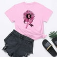 thumbnail image 3 of VKOYWKM Womens Pink Ribbon T-Shirts Breast Cancer Breast Cancer Print T Shirts Short Sleeve Inspirational Tops Breast Cancer Crew Neck Tees, 3 of 3