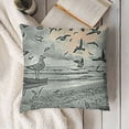 thumbnail image 3 of seagulls Fluffy Throw Pillow Cushion Cover, Seagulls Bohemian Design Elements Nautical Marine Inspiration, Decorative Square Accent Pillow Case,  Black White Grey, 3 of 5