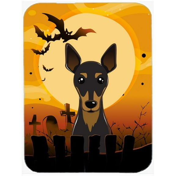 Caroline's Treasures Halloween Min Pin Glass Cutting Board Large