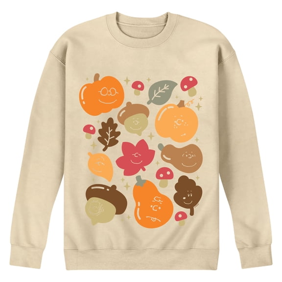 Peanuts - Fall Icon Faces Men's Graphic Fleece Sweatshirt
