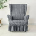 thumbnail image 2 of LKJYER Chair Slipcover, Universal Bubble Wing Chair Slipcovers with Skirt, Living Room High Back Chair Covers Set with Ottoman Cover, Easy Fit Washable Slip Covers for Armchairs, 2 of 6