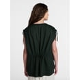 thumbnail image 4 of Time and Tru Women’s Linen-Blend Tunic Top with Ruched Sleeves, Sizes XS-XXXL, 4 of 6