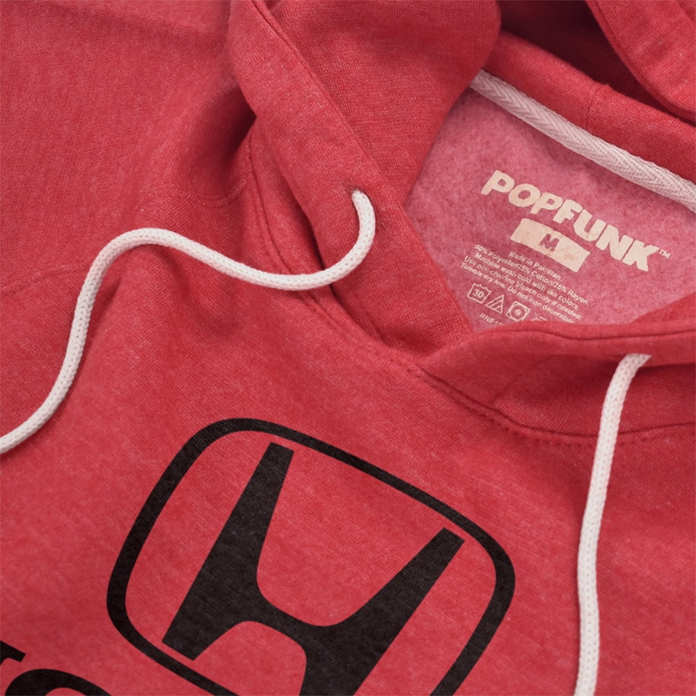 Honda Standard Logo Unisex Adult Slim Fit Pull-Over Heather Hoodie, Red, Medium