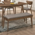 thumbnail image 2 of Coaster Alfredo Upholstered Wood Dining Bench Gray and Natural Walnut, 2 of 5