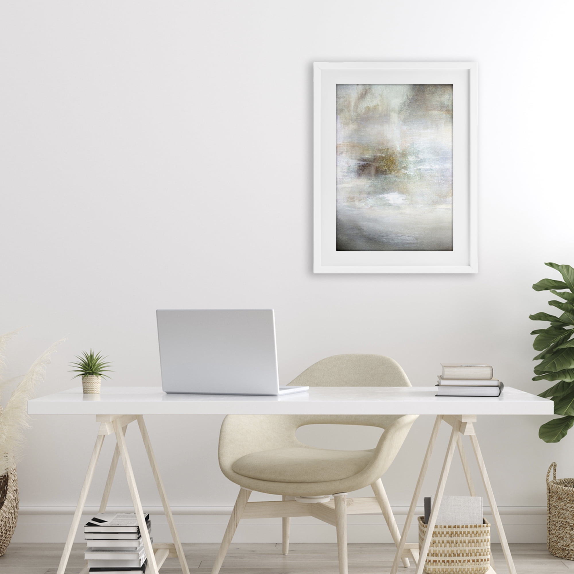 Stupell Industries Soft Haze of Subtle Light White Framed Print Under Glass, design by Hope Bainbridge