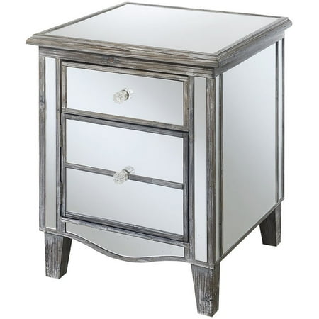 Convenience Concepts Gold Coast Park Lane Mirrored End Table