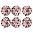 thumbnail image 2 of Pofeuu Rose Flowers Print Leather Coasters Set of 6, Round Cups Mugs Mat Pad for Home Kitchen Heat Resistant Drink Coasters,Octagon, 2 of 7