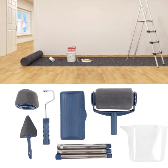 Seamless Paint Roller Set, No Need Tape No Splatter No Mess Multifunctional Painting Roller Kit for Wall