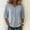*Blue, variant on Women's Lace Panel V Neck Button Down Elbow Sleeve Shirt,Solid Color Casual Blouse Yellow,Women's Plus M