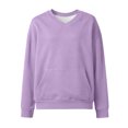 thumbnail image 7 of OGLCCG V Neck Sweatshirt for Girls with Pockets Casual Comfort Hoodless Hoodies Cozy Lightweight Fleece Pullover Sweatshirts No Hood 2-12 Years, 7 of 7