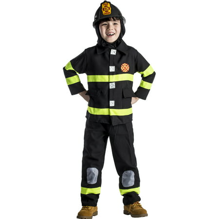Award Winning Deluxe Fire Fighter Dress Up Costume Set and Helmet- Toddler T4