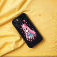 thumbnail image 4 of Cute Anime Cat Girl iPhone 15 Case - Lightweight Yellowing Resistant Pink Hearts & Sparkles Design Black Border Perfect Fit for iPhone 15, 4 of 6