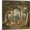thumbnail image 1 of ARTCANVAS View Gardens At Villa Medici Rome With Statue Ariadne 1630 Canvas Art Print by Diego Velazquez - Size: 36" x 36" (0.75" Deep), 1 of 9