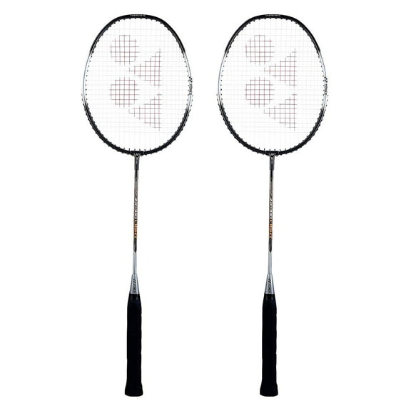 Yonex ZR 100 LIGHT Aluminium Badminton Racquet With Full Cover, Set Of 2 | Colour - Black, Grip Size - G4 (3.5 Inches)