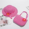 thumbnail image 2 of LNMQLPDBS Toddler Hat Summer Beach Baby Girls Straw Hat with Sunflower Woven Children Sun Hat with Cute Shoulder Bag Baby Gifts for Newborn Sun Visor Summer Fancy Hat for Tour Hot Pink One Size, 2 of 2