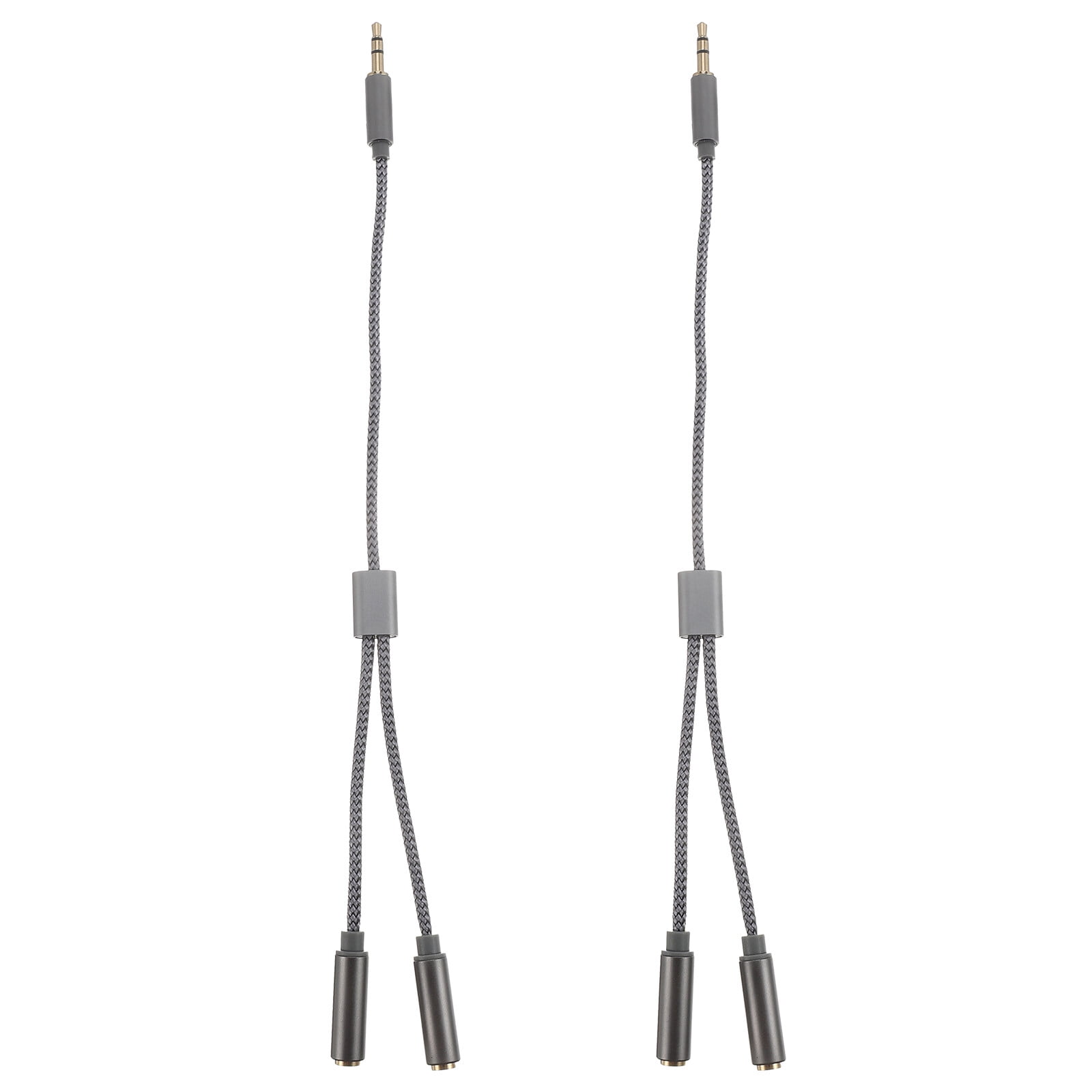 2pcs 3.5mm One Minute Two Headphone Adapters Cables DualHole Headset