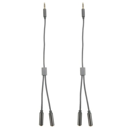 2 Pcs Headsets Headphone Splitter Cable Separate Connector Adapter Audio Line Earphone