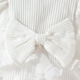 thumbnail image 5 of JSGEK Toddler Baby Girl Long Sleeve Fall Dress Flower Lace First Birthday Baptism Christening Dresses Outfit White 9-12 Months, 5 of 7